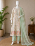 Pastel bloom embroidered suit set