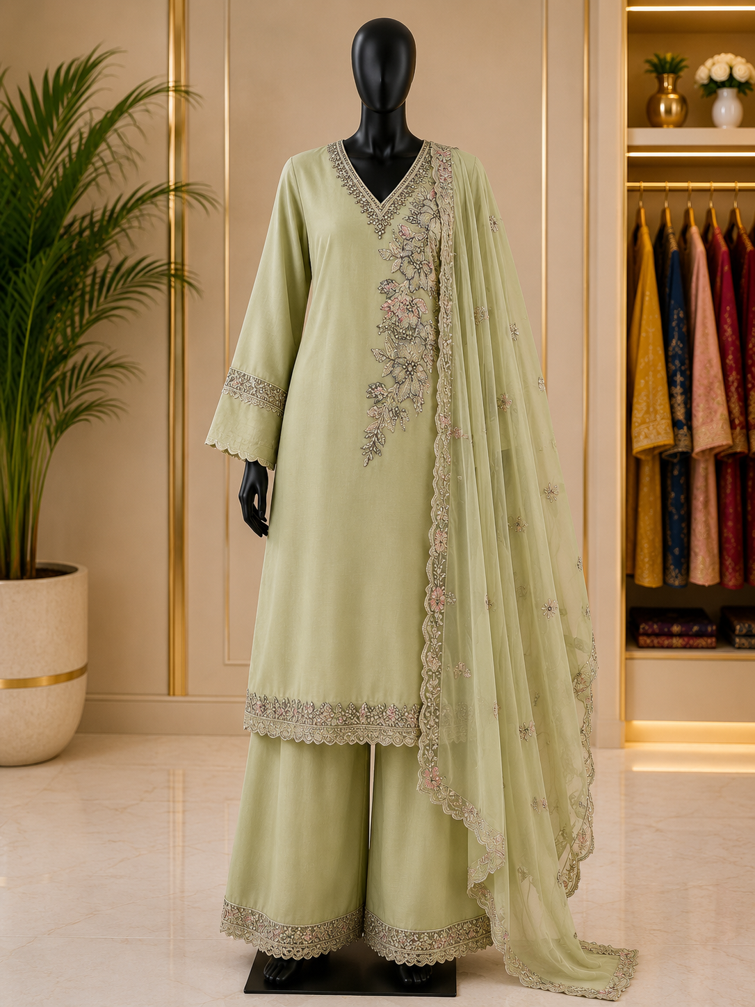 Hand embroidered luxury suit set