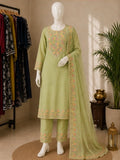 sage green floral embroidered suit set