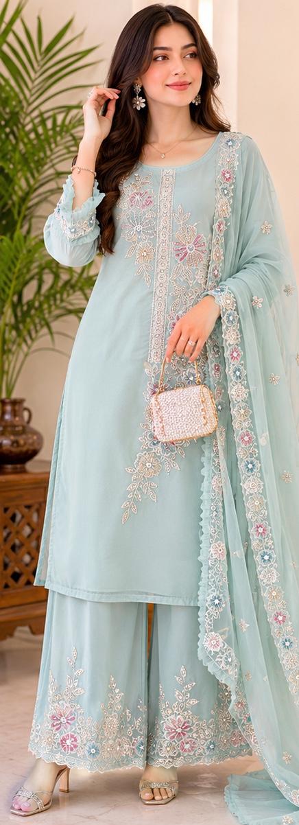elegant embroidered salwar suit set