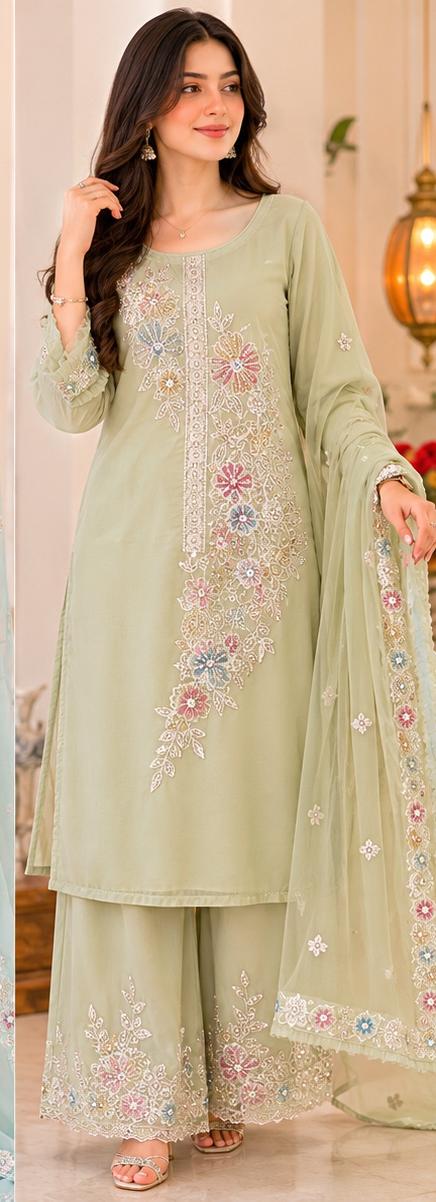 elegant embroidered salwar suit set