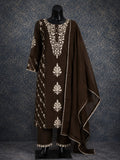 🤎 Chikankari Suit Set – Dark Chocolate Brown 🤎