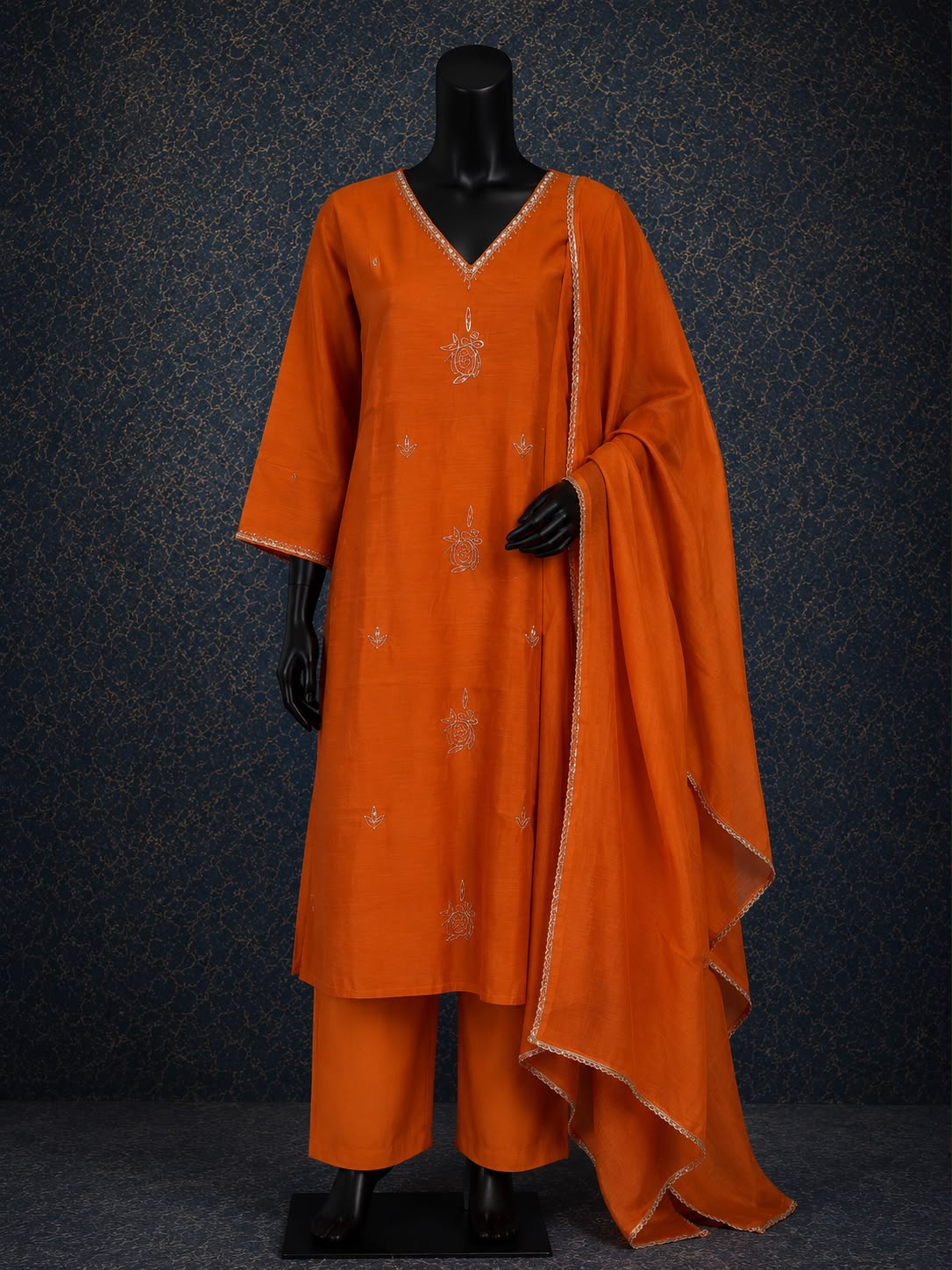 Rust Orange Designer Suit Set 🧡